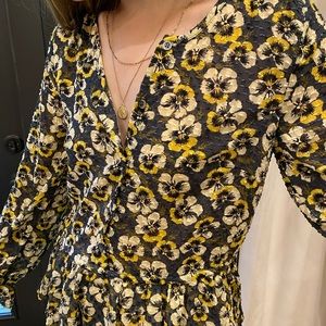 Madewell floral sheer top